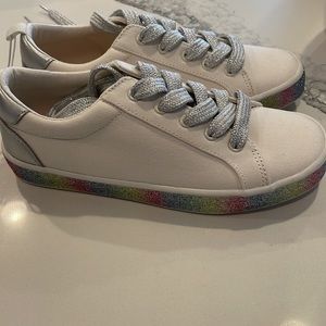 Gap kids, girls SIZE 3 glitter rainbow sneakers, NWT